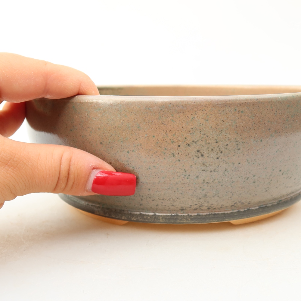 Keramik-Bonsai-Schale 18 x 18 x 6,5 cm, Farbe: Beige