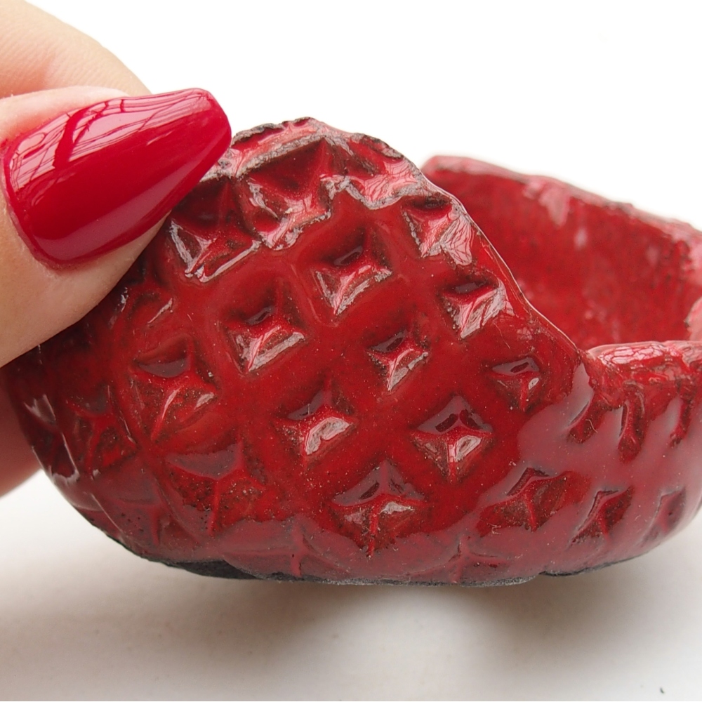 Keramikschale 7,5 x 7 x 4,5 cm , Farbe rot