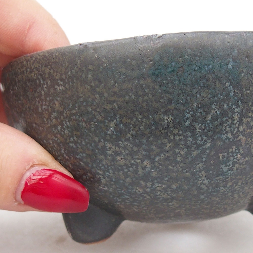 Bonsaischale aus Keramik 9,5 x 9,5 x 5 cm, grau