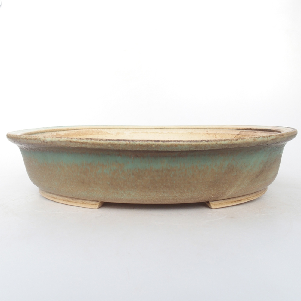 Keramik-Bonsaischale 29 x 25 x 6 cm, Farbe Grün