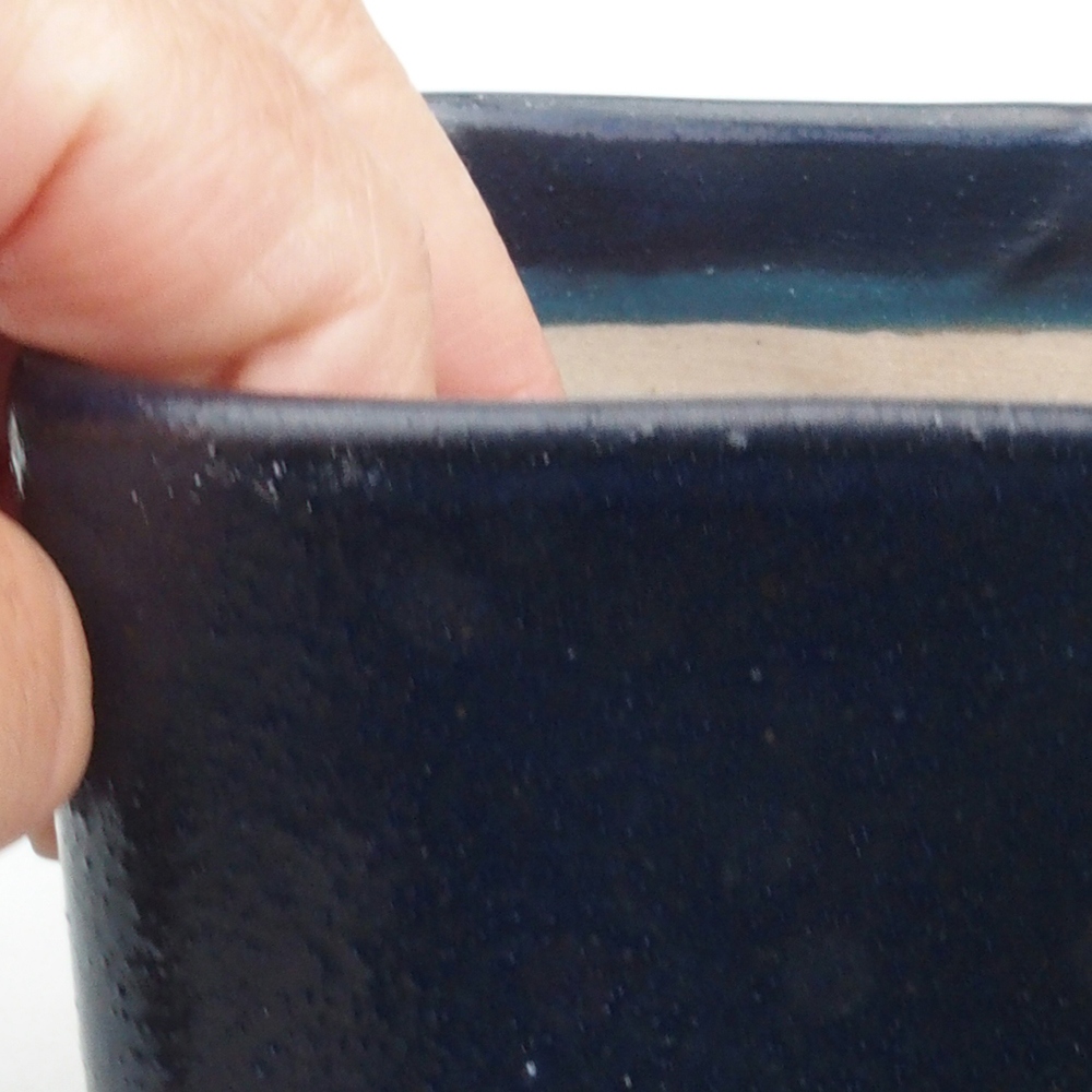 Keramik-Bonsaischale 10 x 10 x 8 cm, Farbe blau