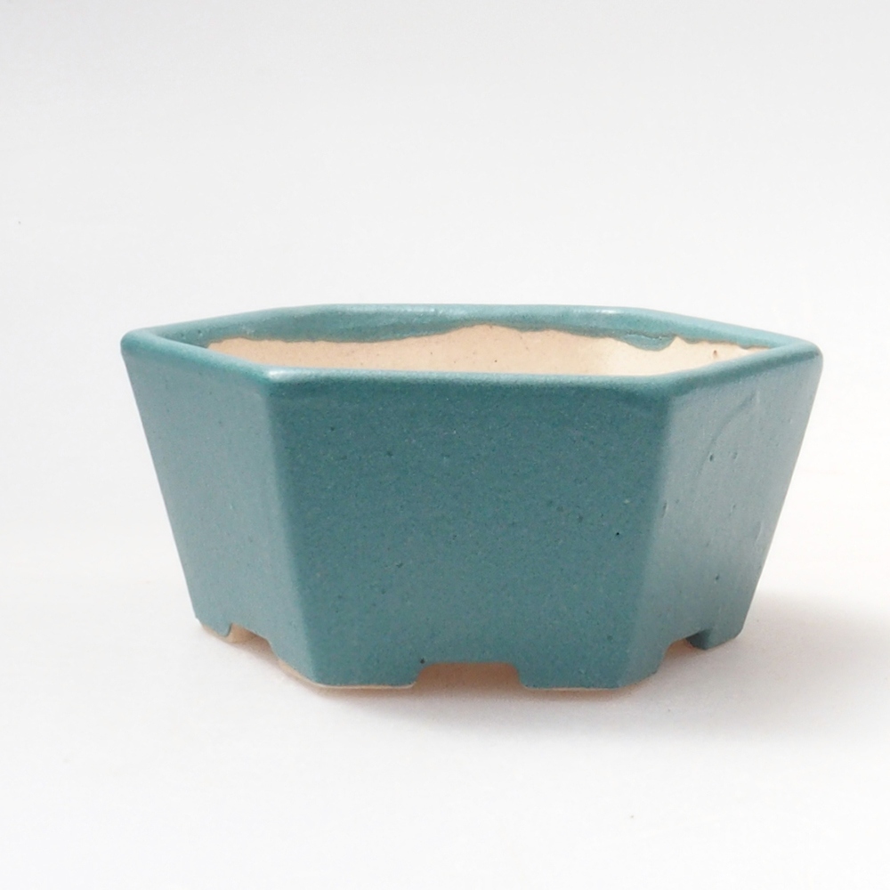 Keramik Bonsai Schale 5,5 x 5,5 x 2,5 cm, Farbe blau