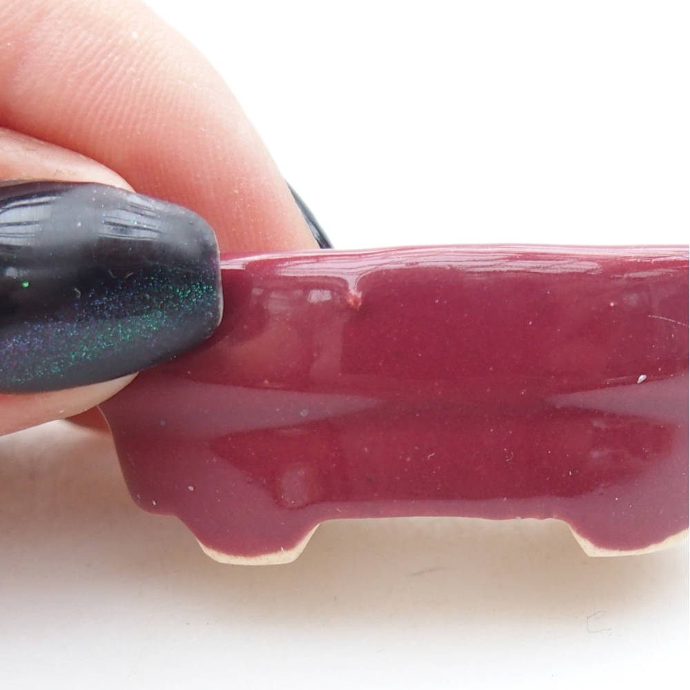 Mini-Bonsaischale 4 x 2,5 x 2 cm, bordeauxrot