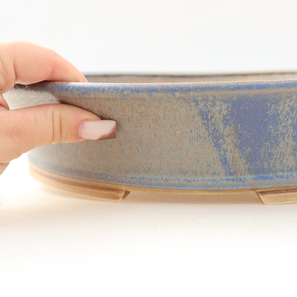 Keramik-Bonsai-Schale 31 x 28,5 x 7 cm, Farbe: Blau