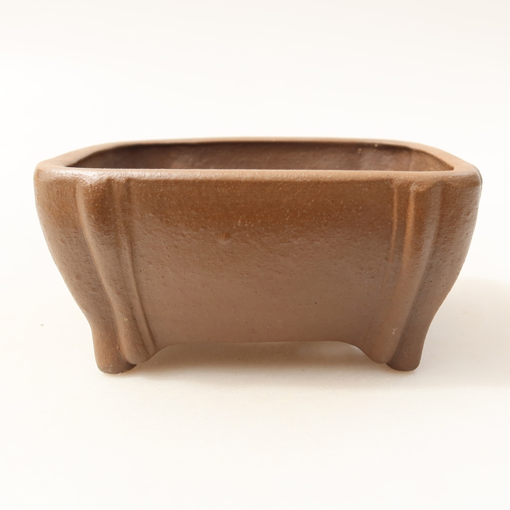 Bonsaischale aus Keramik 10,5 x 10,5 x 4,5 cm, braun