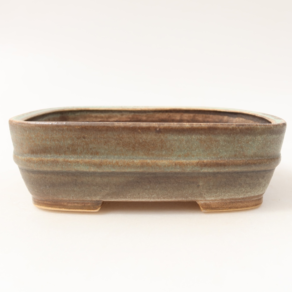 Keramik-Bonsai-Schale 14,5 x 11,5 x 4,5 cm, Farbe: grün