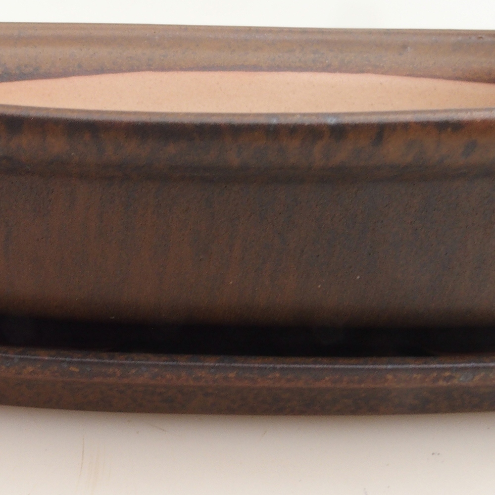 Bonsai-Schale + Untertasse H25 – 23 x 17 x 5,5 cm - Braun