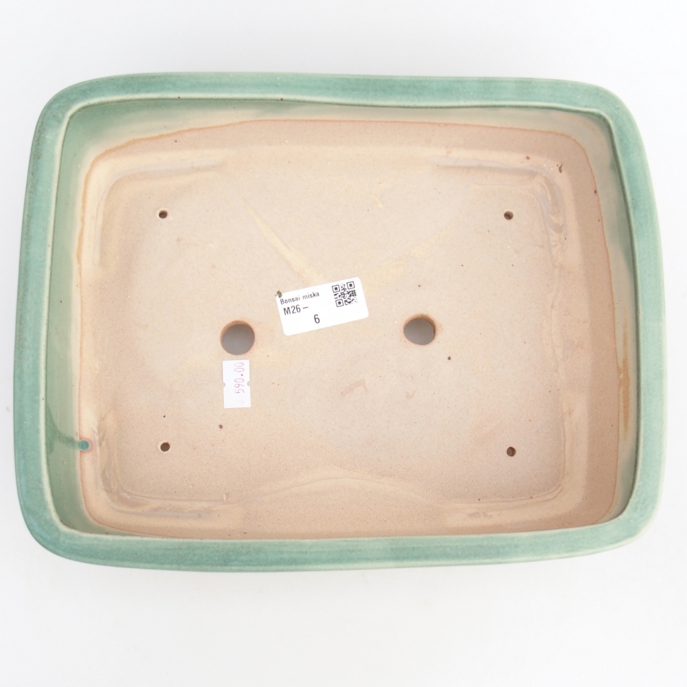 Bonsaischale aus Keramik 26,5 x 20,5 x 7 cm, grün