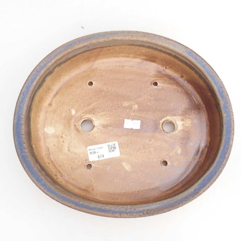 Bonsaischale aus Keramik 26,5 x 24 x 5,5 cm, Farbe blau