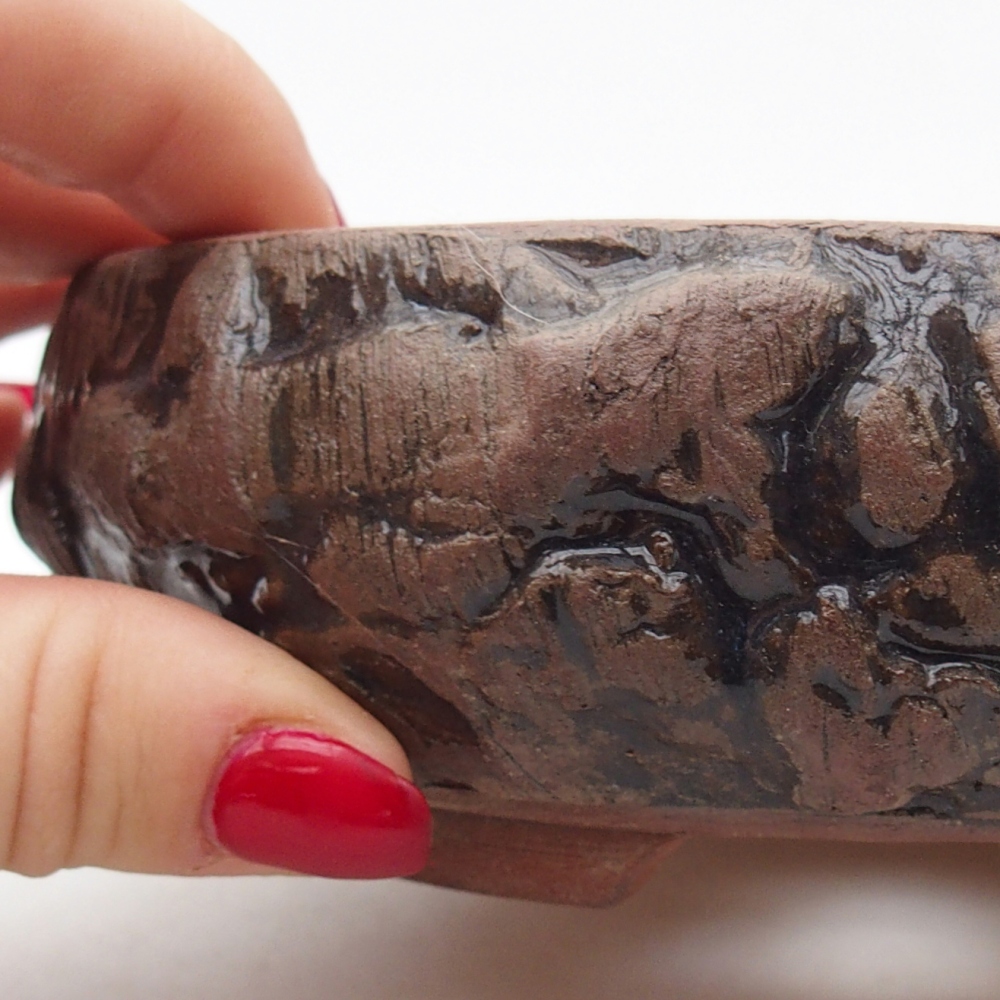 Bonsaischale aus Keramik 14,5 x 14,5 x 5 cm, braun