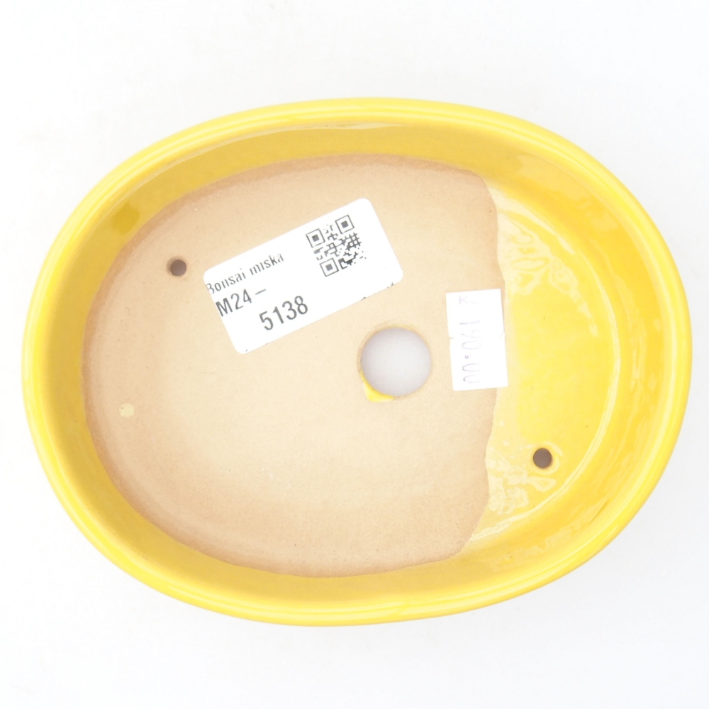 Keramik-Bonsaischale  12,5 x 10 x 3,5 cm, Farbe gelb