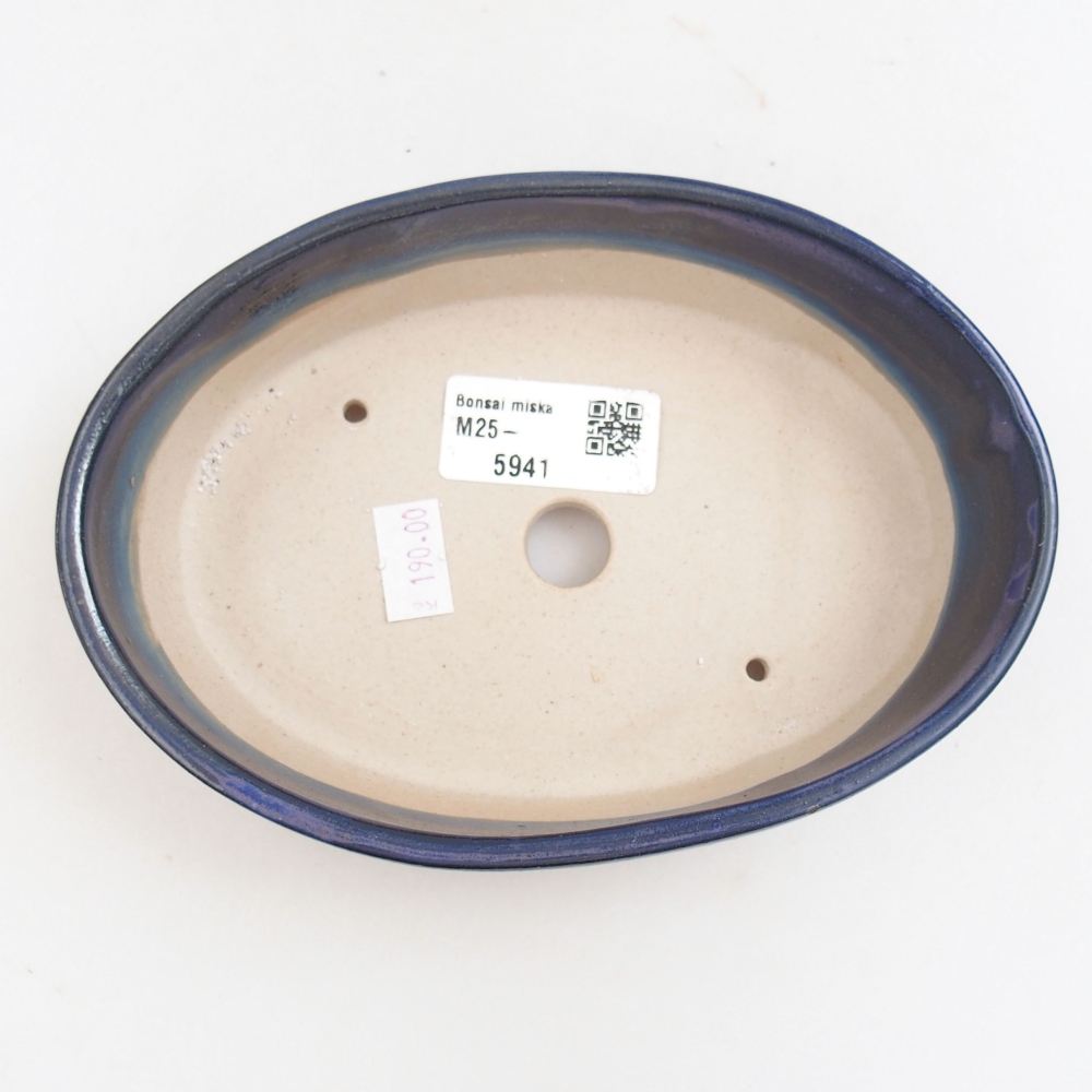 Keramik-Bonsaischale 16,5 x 11,5 x 4 cm, Farbe blau