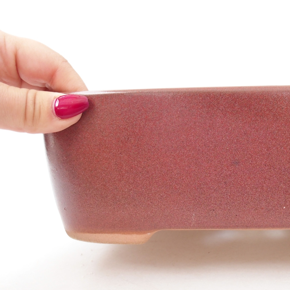 Keramik-Bonsaischale 23 x 18 x 7,5 cm, Farbe burgunder