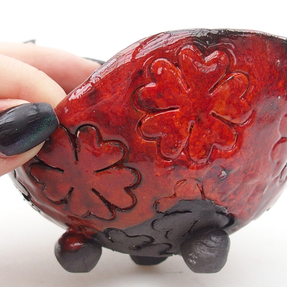 Keramikschale 10 x 9,5 x 7 cm , Farbe rot