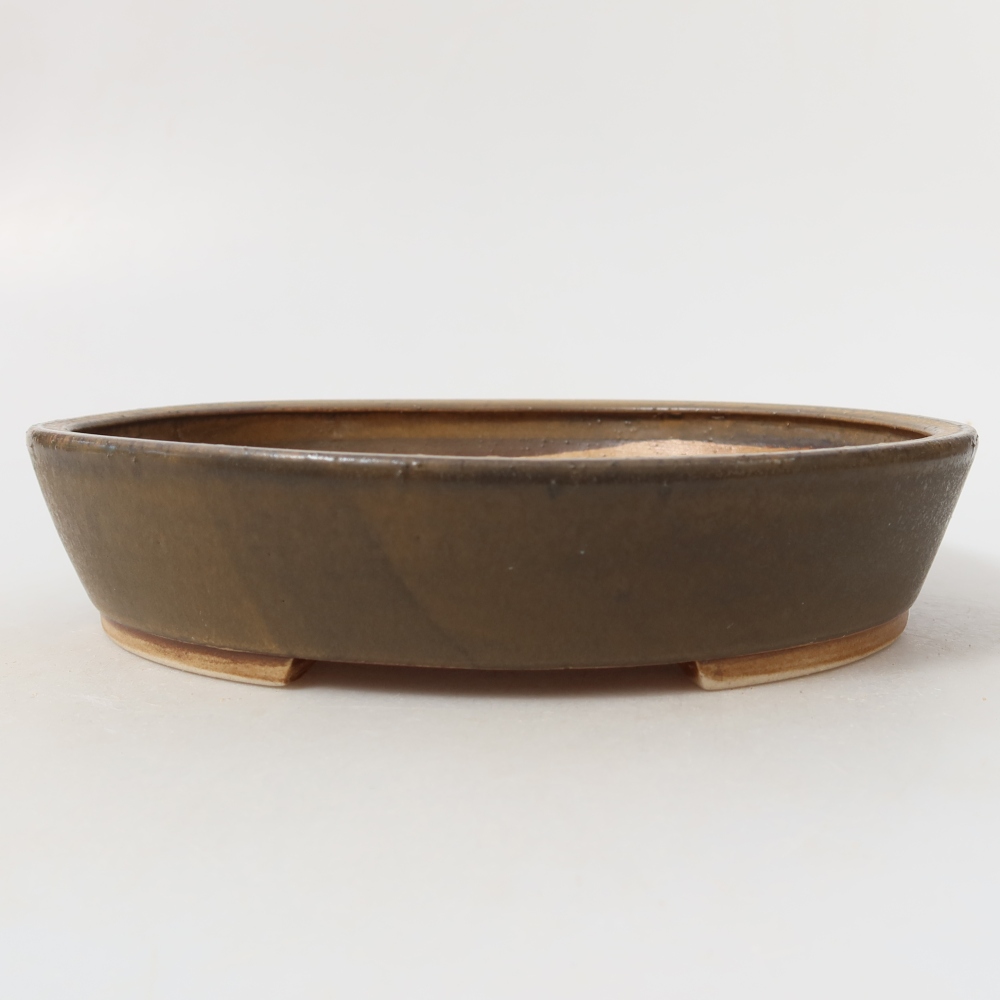 Bonsaischale aus Keramik 21 x 19 x 4,5 cm, braun