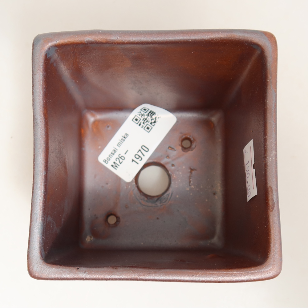 Keramik-Bonsai-Schale 9 x 9 x 8,5 cm, metallfarben