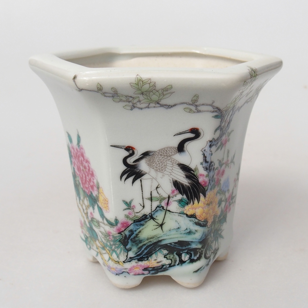 Bonsaischale aus Keramik 10 x 9 x 9 cm, Farbe weiß