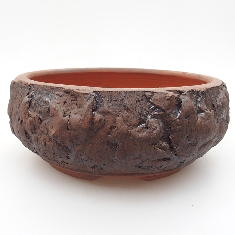 Keramik-Bonsaischale 14,5 x 14,5 x 6 cm, Farbe braun