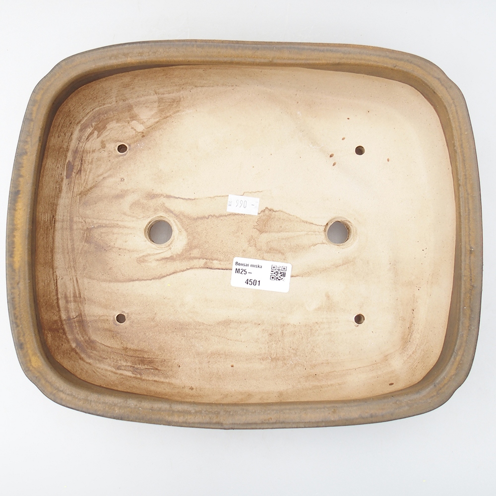 Keramik-Bonsaischale 29 x 23,5 x 7  cm, Farbe braun