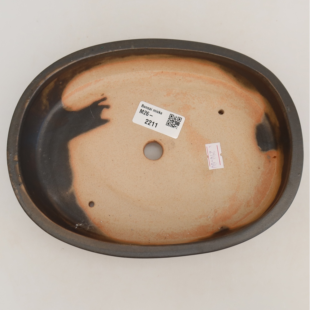 Keramik-Bonsai-Schale 22 x 17 x 4 cm, Farbe: Grau
