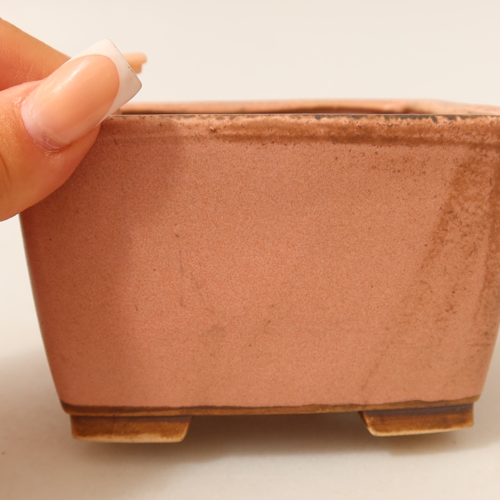 Bonsaischale aus Keramik 10,5 x 10,5 x 7 cm, rosa