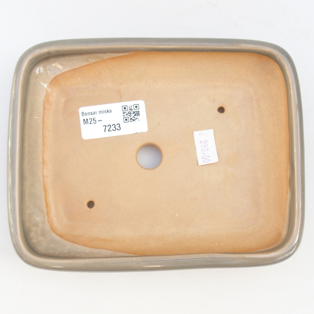 Bonsaischale aus Keramik 16,5 x 13,5 x 3,5 cm, grau