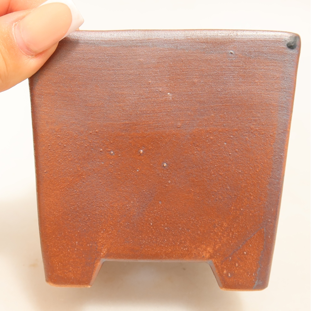 Keramik-Bonsai-Schale 9 x 9 x 8,5 cm, metallfarben