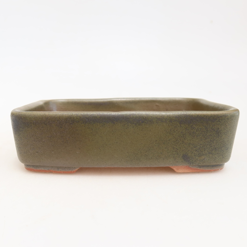 Keramik-Bonsai-Schale, 13 x 9,5 x 3,5 cm, Farbe: grün