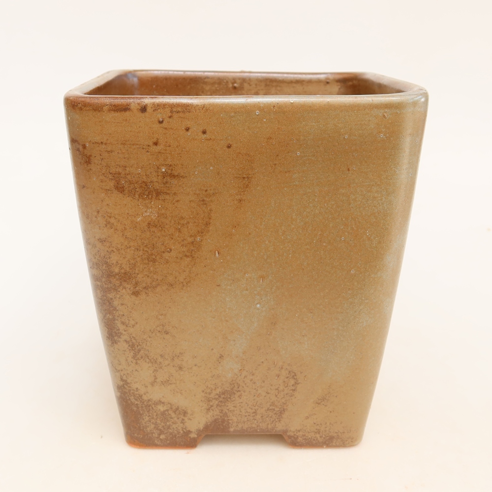 Bonsaischale aus Keramik 14 x 14 x 15 cm, braun