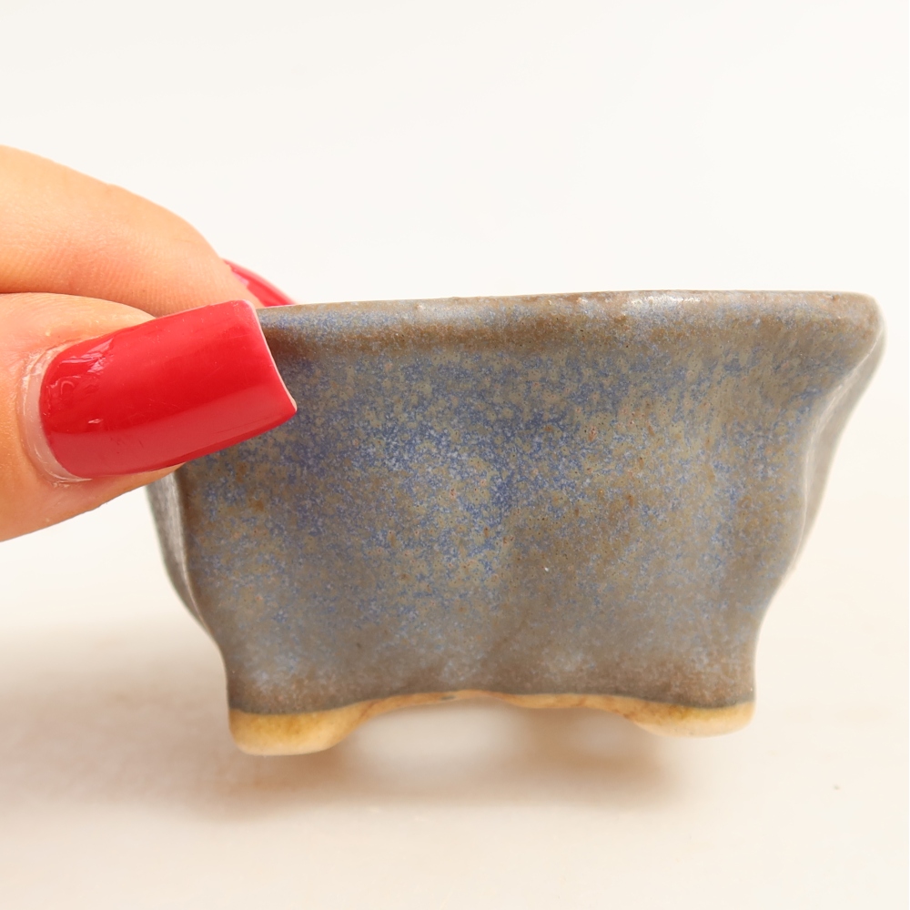 Bonsaischale aus Keramik 7 x 7 x 3,5 cm, Farbe blau