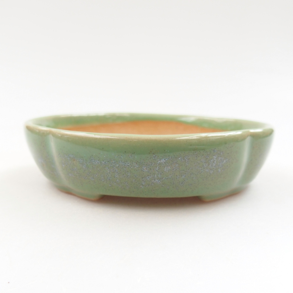 Keramik-Bonsaischale 11 x 11 x 3 cm, Farbe Grün
