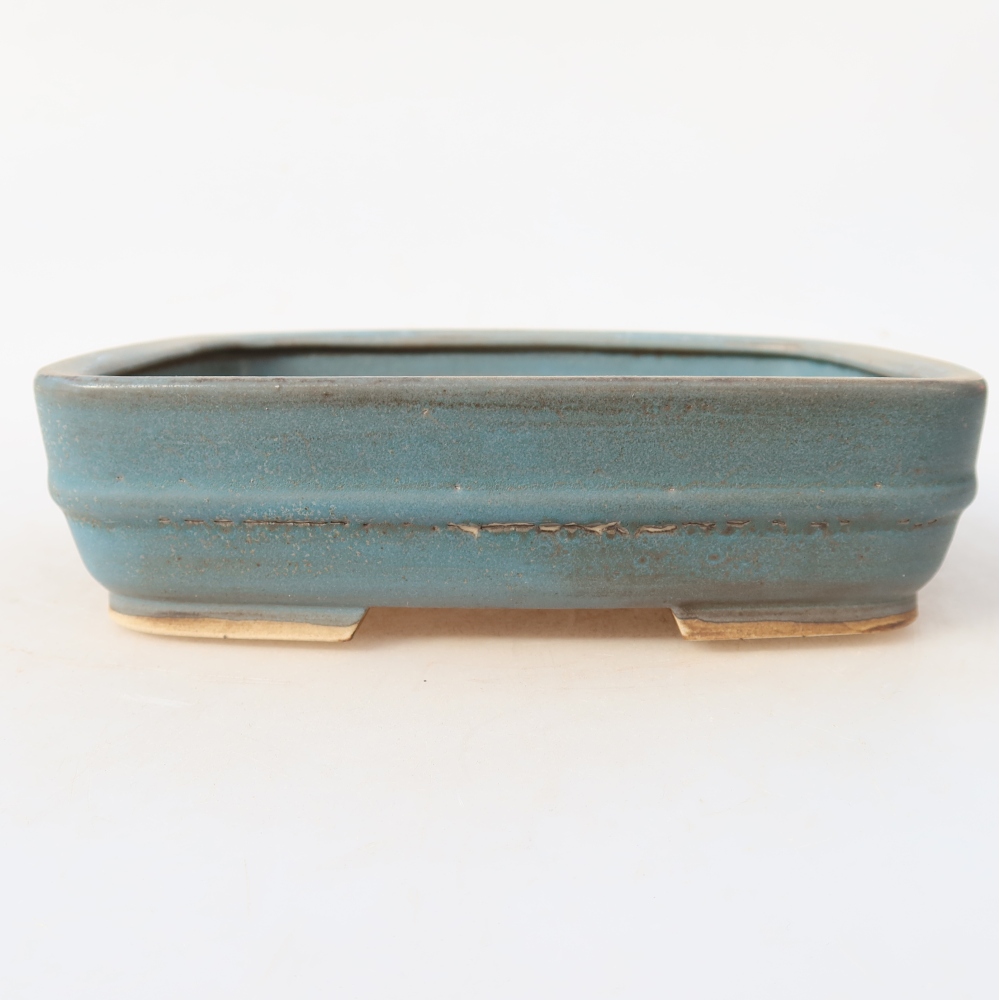 Keramik-Bonsai-Schale, 17 × 13,5 × 4,5 cm, Farbe: Blau