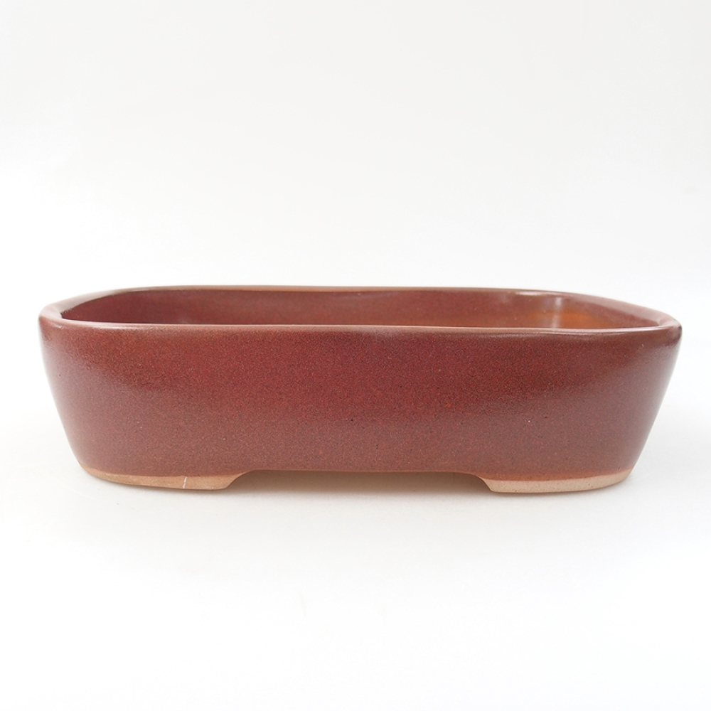 Keramik-Bonsaischale 23 x 18 x 5,5 cm, Farbe burgunder