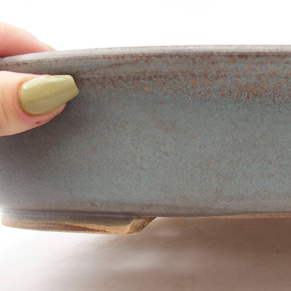 Keramik-Bonsaischale 25,5 x 28,5 x 5,5  cm, Farbe blau