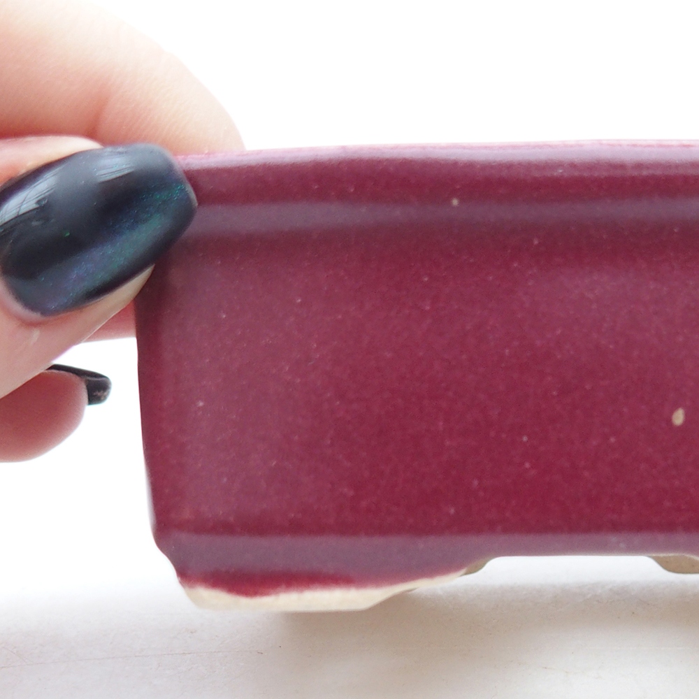 Mini-Bonsaischale 8 x 6,5 x 3,5 cm, bordeauxrot