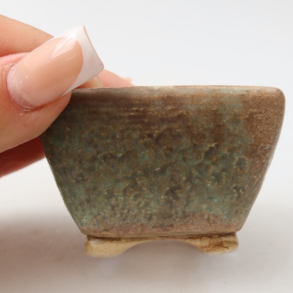 Bonsaischale aus Keramik 6 x 6 x 4 cm, grün