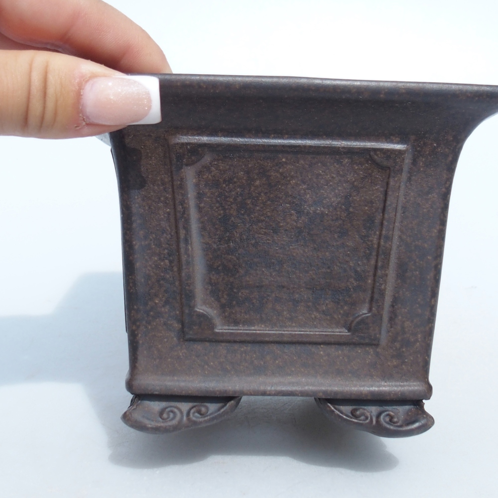 Schale 11,5 x 11,5 x 9 cm braun ocker