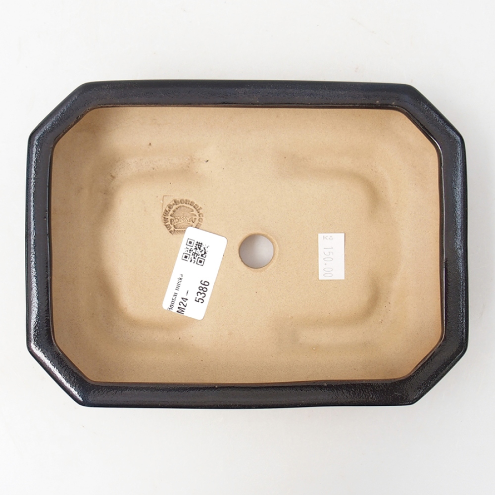 Keramik-Bonsaischale 19 x 13,5 x 4 cm, Farbe Schwarz