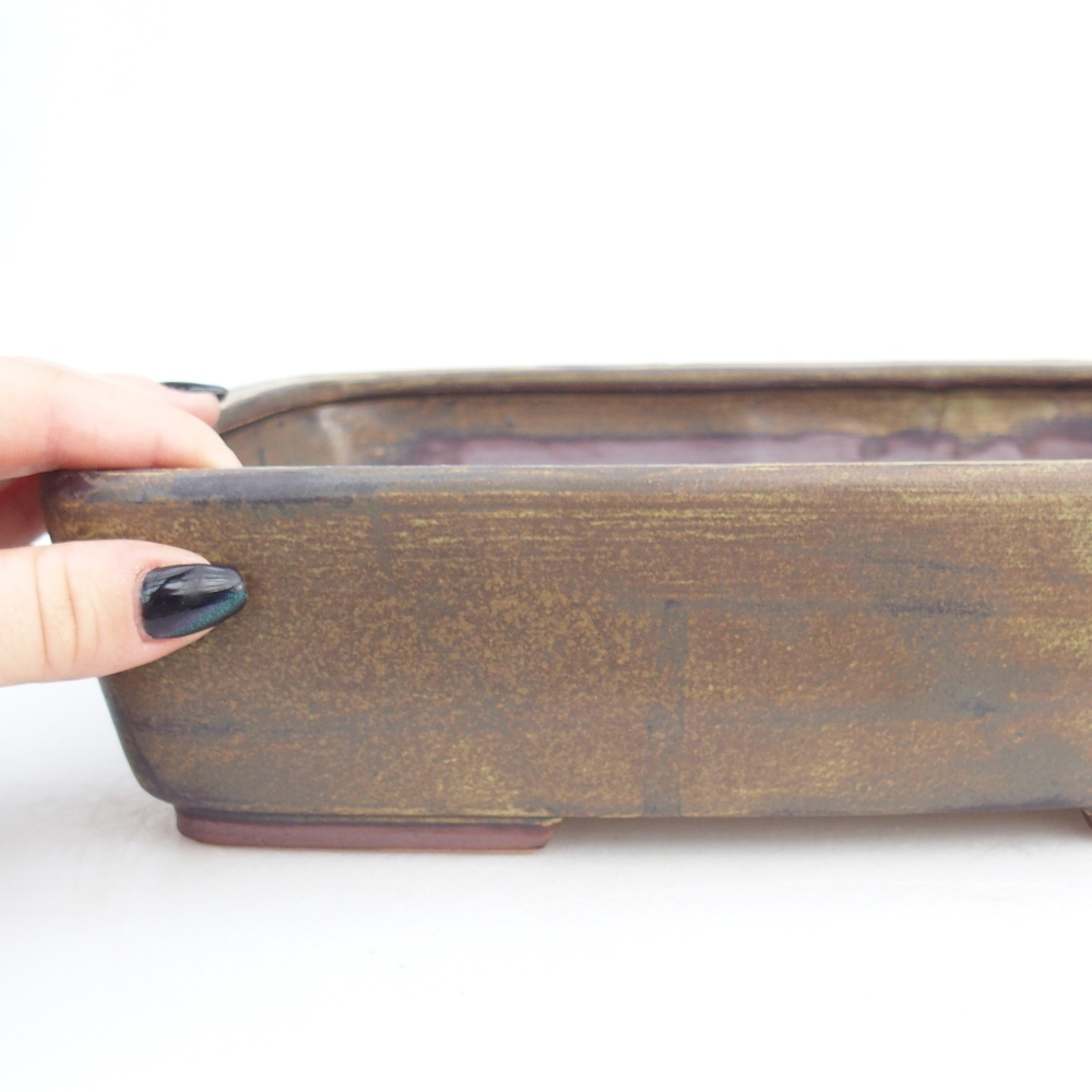 Bonsaischale aus Keramik 26,5 x 20,5 x 7 cm, grün