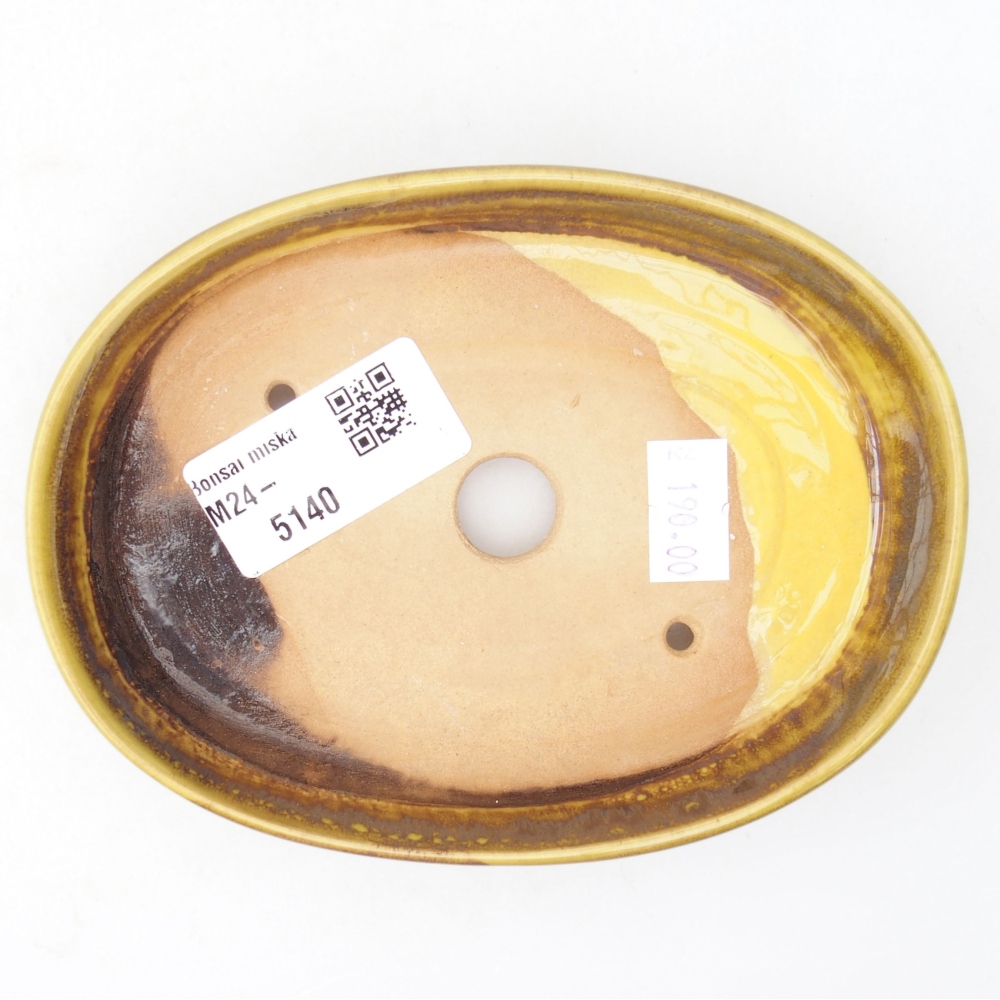 Keramik-Bonsaischale  13 x 10 x 2,5 cm, Farbe gelb