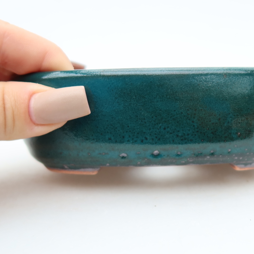 Keramik-Bonsai-Schale, 13 x 8,5 x 4 cm, Farbe: grün