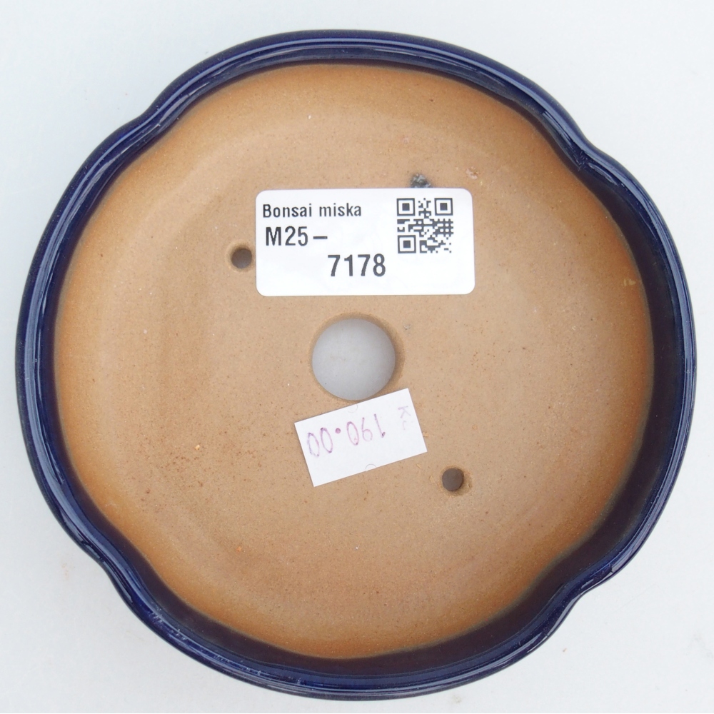 Bonsaischale aus Keramik 11 x 11 x 3 cm, Farbe blau