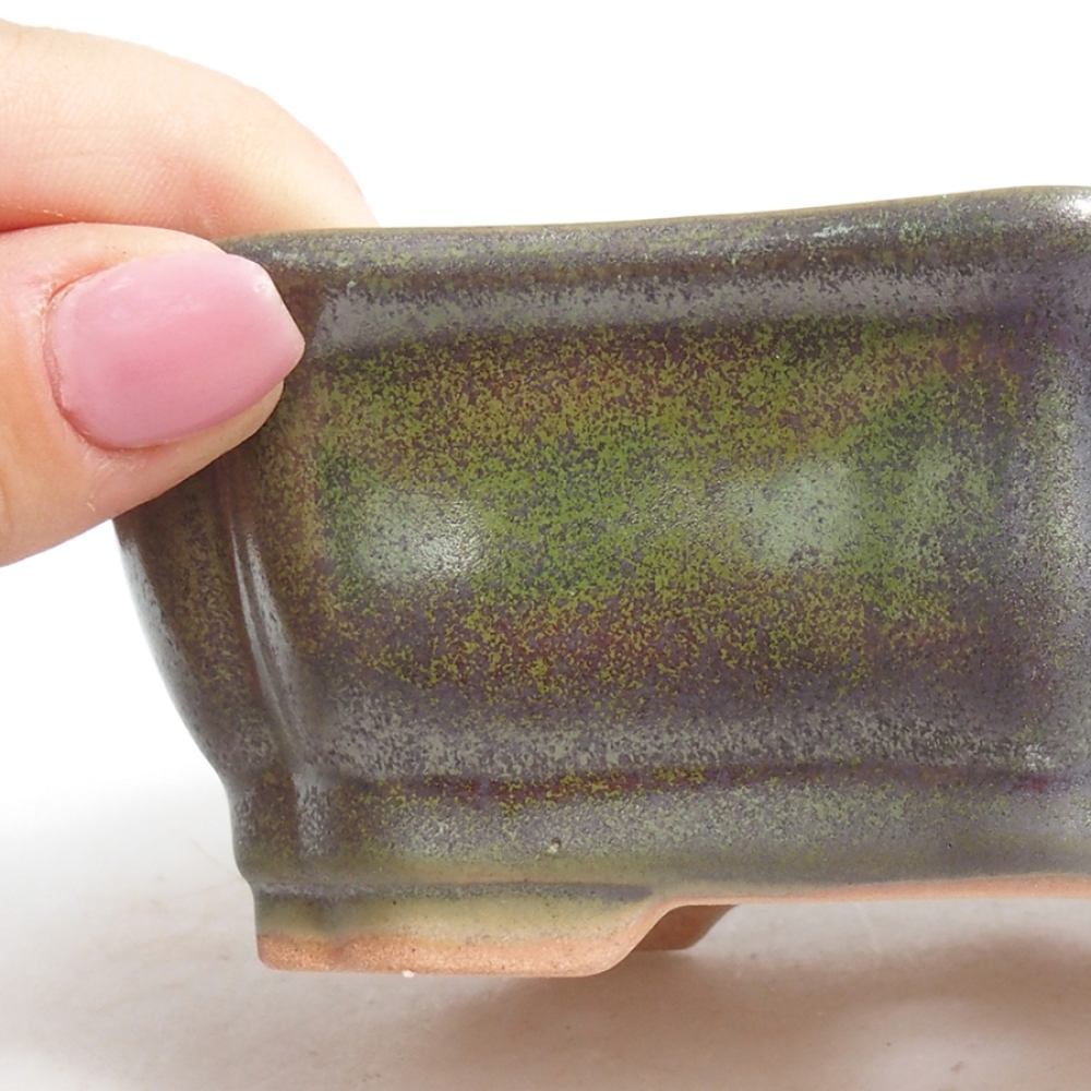 Keramik-Bonsaischale 15,5 x 11,5 x 4,5 cm, Farbe Grün