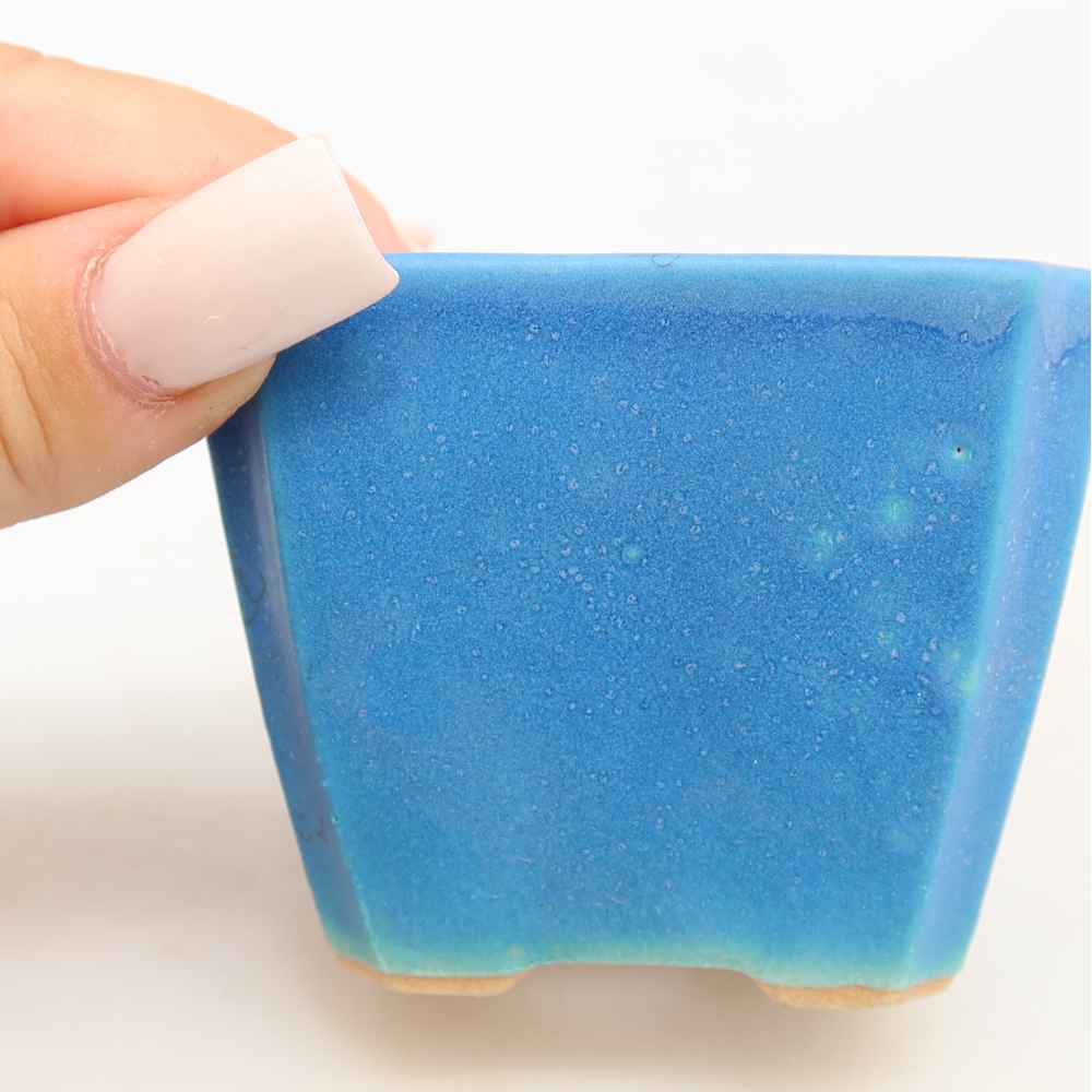 Keramik-Bonsai-Schale 7 x 7 x 5,5 cm, Farbe: Blau