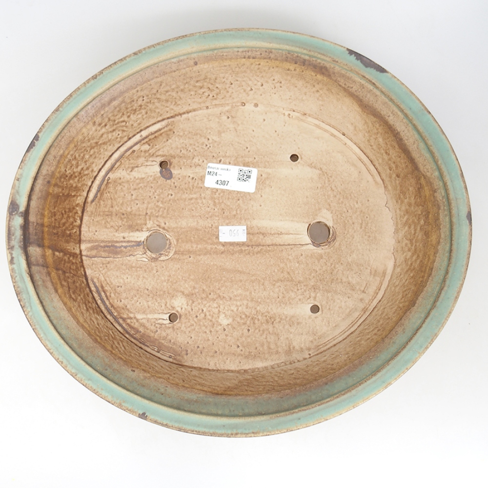 Keramik-Bonsaischale 32 x 29 x 7,5 cm, Farbe Grün