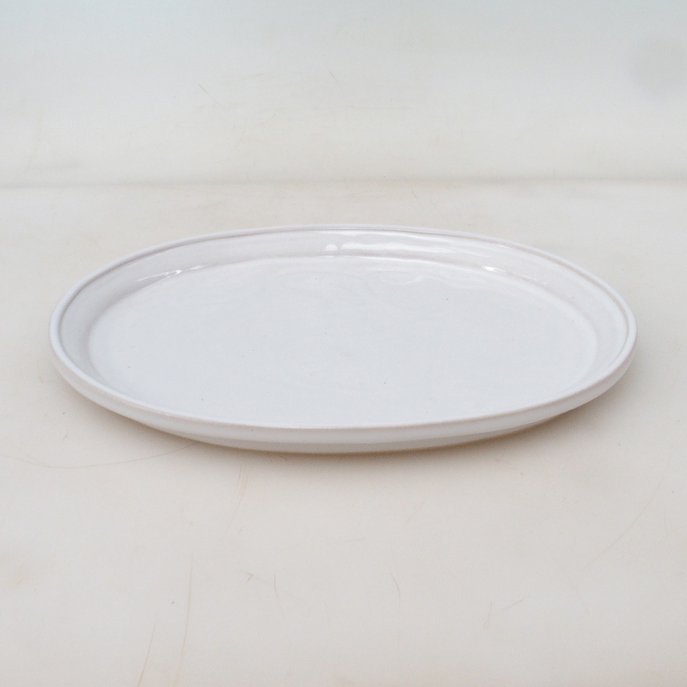 Bonsai-Schale oval M – 22,5 x 18 x 1,5 cm – weiß