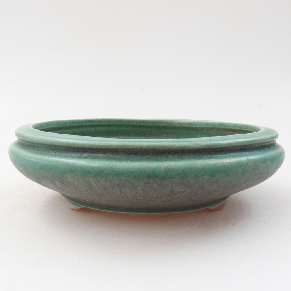 Keramik-Bonsaischale 15,5 x 15,5 x 5 cm, Farbe Grün