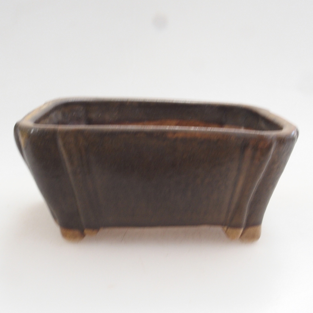 Bonsaischale aus Keramik 10 x 8,5 x 4,5 cm, Farbe braun