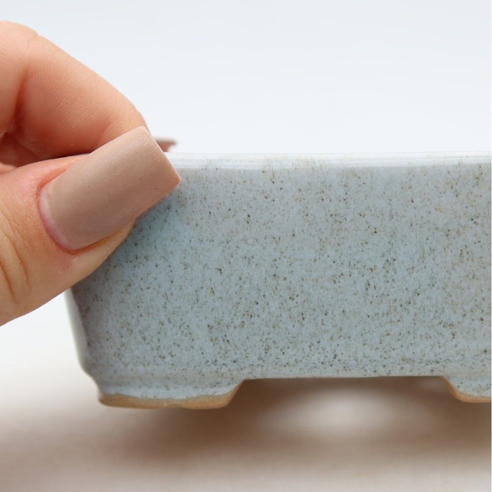 Bonsaischale aus Keramik 10,5 x 8,5 x 4 cm, grau