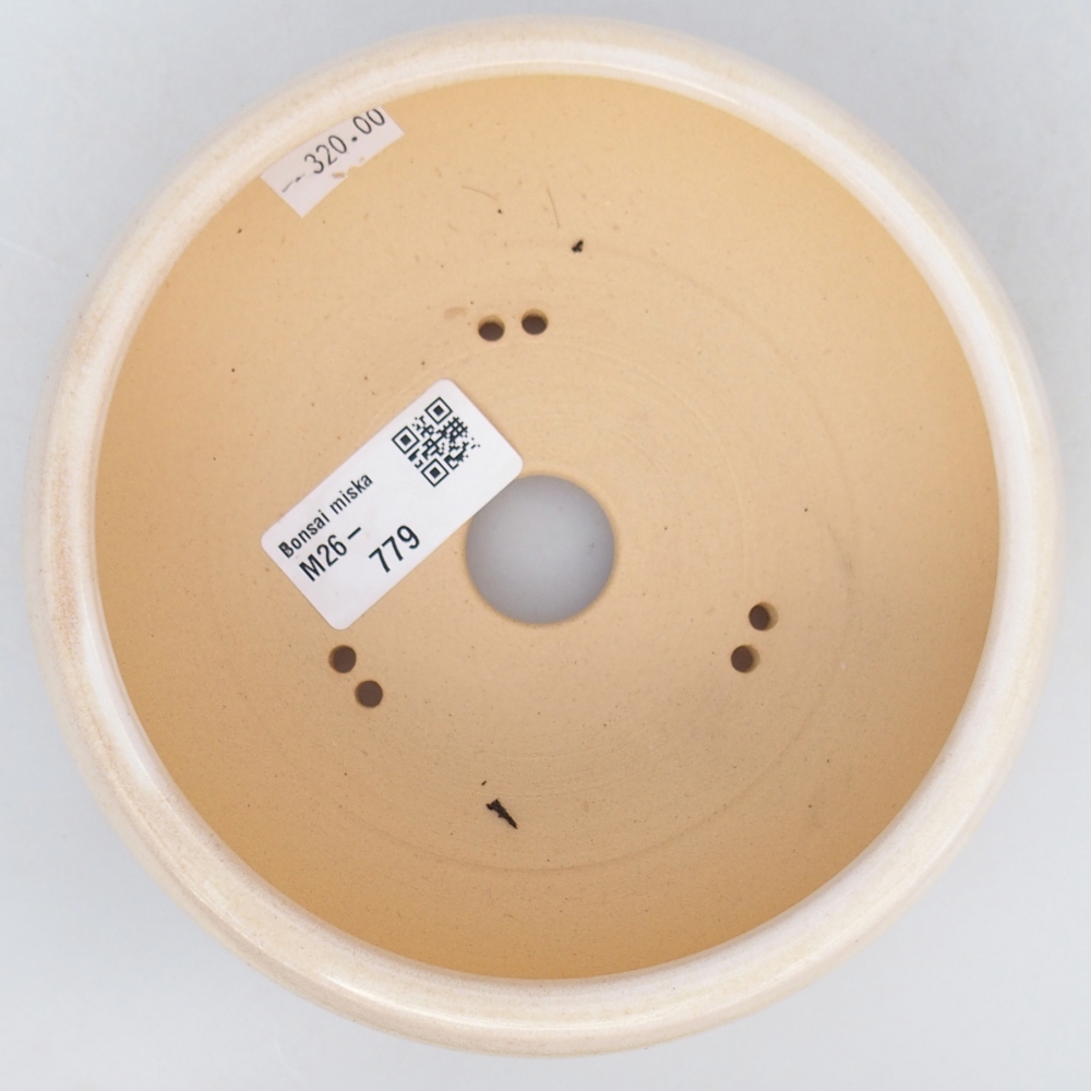 Bonsaischale aus Keramik 14,5 x 14,5 x 5,5 cm, Farbe beige